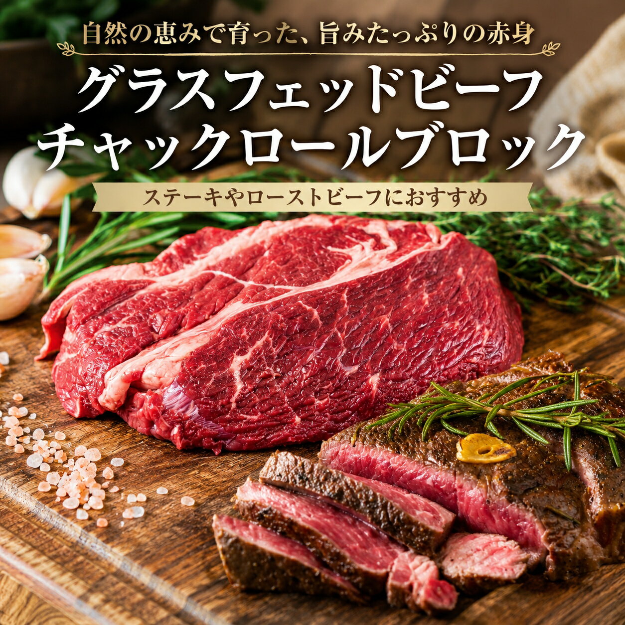 商品情報商品名グラスフェッドビーフチャックロールブロック産地名オーストラリア産・ニュージーランド産内容量500 g/p消費期限別途商品ラベルに記載保存方法-18度以下で保存加工業者株式会社MEATPLUS福岡県福岡市博多区那珂4-17-1備考冷凍便でお届け致します。【送料無料】グラスフェッドビーフ 牧草牛 牛肩ロースブロック 500g 塊肉 ヘルシー赤身 オーストラリア/ニュージーランド産 【ローストビーフ ステーキ 煮込み お取り寄せ通販に】肉本来の旨み 【自然の恵み豊かな牧草牛。食卓を彩る、赤身肉の深い味わいと豊かな可能性。】【DEAL】 食卓に並んだローストビーフや、じっくり煮込んだシチュー。豊かな香りが広がり、家族の笑顔がこぼれる瞬間を想像してみてください。広大な自然の中で牧草を食べて育ったグラスフェッドビーフの牛肩ロースは、肉本来の旨みが凝縮された赤身肉です。さっぱりとした中に奥深い味わいがあり、しっとりとした食感をお楽しみいただけます。煮込み料理ではホロホロと、ローストビーフではしっとりと、切り方や調理法で多彩な表情を見せます。高タンパクで低脂肪、さらにL-カルニチンやオメガ3脂肪酸などの栄養素も豊富に含むため、健康を意識するお客様にもおすすめです。 500gのブロックは、ホームパーティーの主役から日々の食卓まで、アイデア次第で様々なお料理に活躍します。冷凍庫にストックしておけば、いつでも本格的な味わいをご家庭でお楽しみいただけます。 この機会に、牧草牛がもたらす豊かな食体験をぜひお試しください。きっと、その確かな品質にご納得いただけるはずです。【おすすめポイント】1.肉本来の旨みと豊かな風味：広大な大地で育った牧草牛ならではの、雑味の少ないクリアな赤身の旨みと深い風味をご堪能いただけます。2.健康志向に嬉しい高タンパク・低脂肪：自然な飼育で引き締まった赤身は、高タンパク質で低脂肪。L-カルニチンやオメガ3脂肪酸なども豊富で、健やかな食生活をサポートします。3.食卓広がる抜群の汎用性：ブロック肉だからこそ、厚切りステーキ、しっとりローストビーフ、煮込み料理など、お客様のアイデア次第で様々なお料理にアレンジ可能。食卓の幅がぐっと広がります。4.ストックにも便利な高品質な一品：500gの使いやすいサイズで、冷凍庫に常備しておくと安心。急な来客やお祝い事、少し贅沢したい日のごちそうにも活躍します。【レシピ・メニュー提案】1.本格ローストビーフ（低温でじっくり火を通し、肉本来のしっとりした食感と旨みを引き出します）2.ハーブ香る煮込みステーキ（塊のままハーブと赤ワインで煮込み、ほろりと柔らかく仕上げます）3.ごろごろ野菜のビーフシチュー（大きめにカットし、野菜の旨みと共に煮込むことで、豊かなコクが生まれます）4.ボリューム満点厚切りステーキ（シンプルに塩胡椒で焼き、肉の香ばしさと弾力のある食感を存分にお楽しみください）【お客様への一言】お客様の毎日の食卓が、このグラスフェッドビーフでさらに豊かで健やかなものになりますように。大切な方との時間や、ご自身の特別なご褒美に、ぜひご活用いただければ幸いです。・原産国：オーストラリア産orニュージーランド産・商品規格：500g/p・原材料名：牛肩ロース（オーストラリア産orニュージーランド産）・賞味期限：商品ラベルに記載（お早めにお召し上がりください）・保存方法：-18℃以下で保存 5