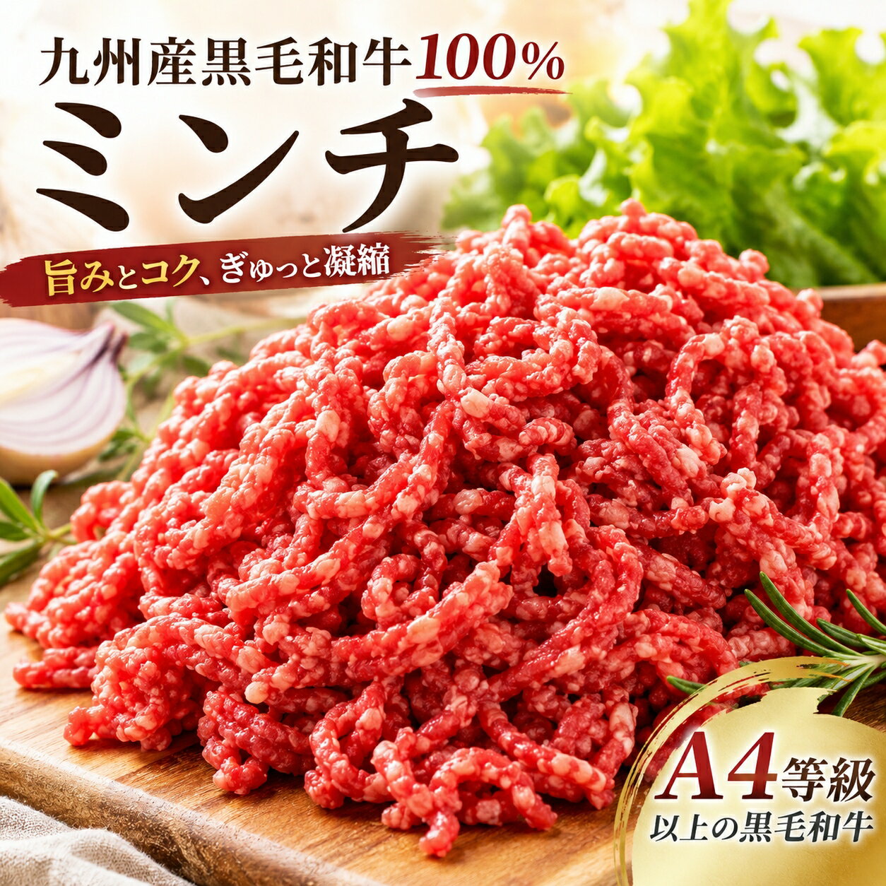 乐天商城 - 九州産黒毛和牛100%ミンチ 300g A4等級以上 冷凍 和牛の旨味たっぷり ひき肉 ハンバーグ ミートソースに