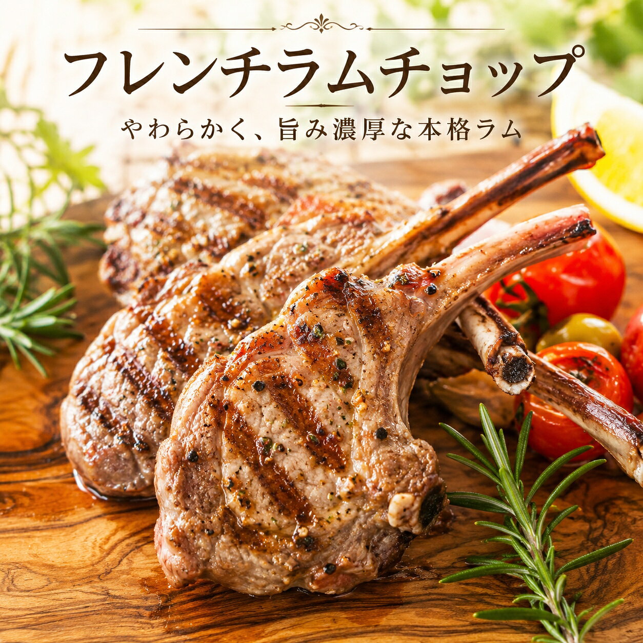 【送料無料】食卓が華やぐごちそう フレンチラムチョップ 4本入り 骨付きラム肉 仔羊 BBQ ホームパーティー キャンプ飯に 冷凍 keishin-meat-10000782 肉の慶神 パッケージ画像