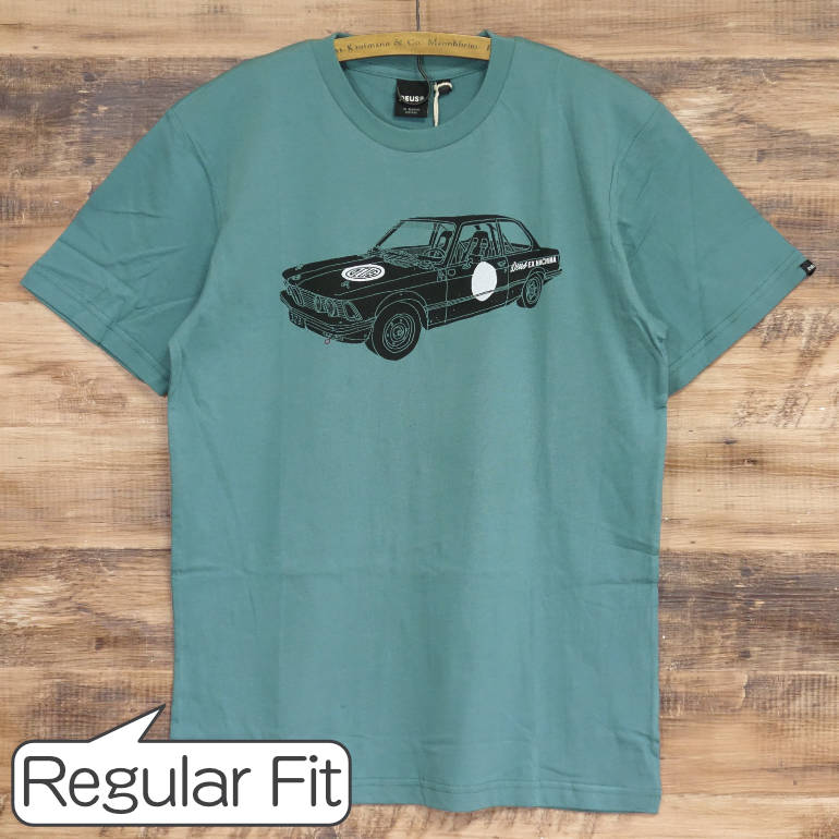 デウスエクスマキナ Deus Ex Machina RALLYE TEE BMW323i Tシャツ メンズ 半袖 オーガニックコットン スモークブルー 霜降り クルーネック