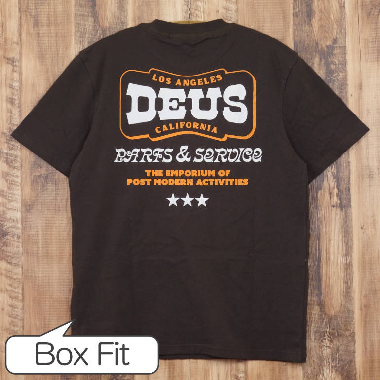 デウスエクスマキナ ボックス Tシャツ メンズ ブラウン Deus Ex Machina BUCKLE UP TEE