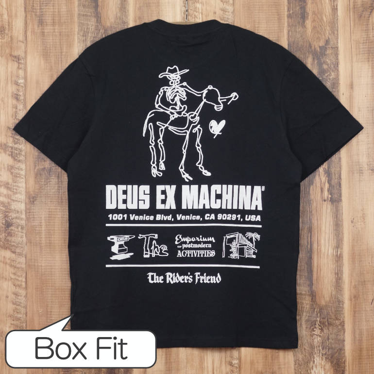 デウスエクスマキナ ボックス Tシャツ メンズ ブラック Deus Ex Machina LA AD