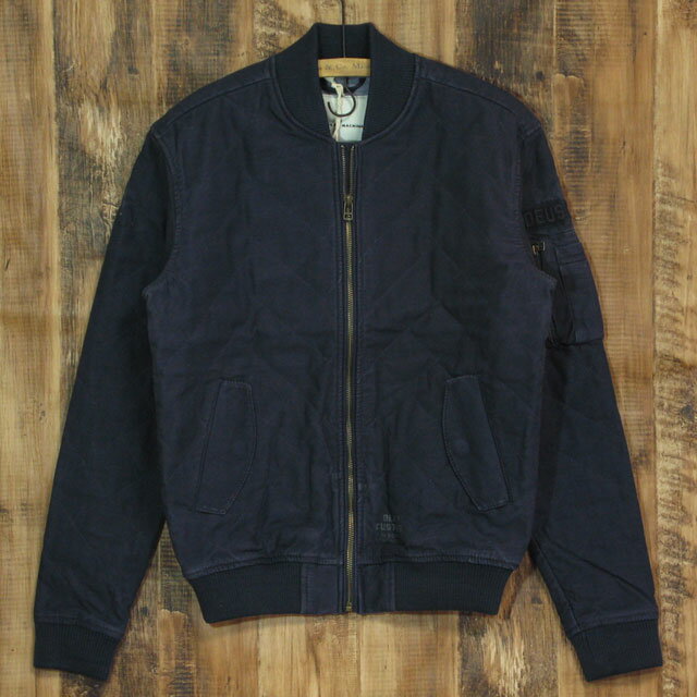 デウスエクスマキナ ボンバージャケット メンズ ネイビー Deus Ex Machina Elias Quilted Bomber Jacket