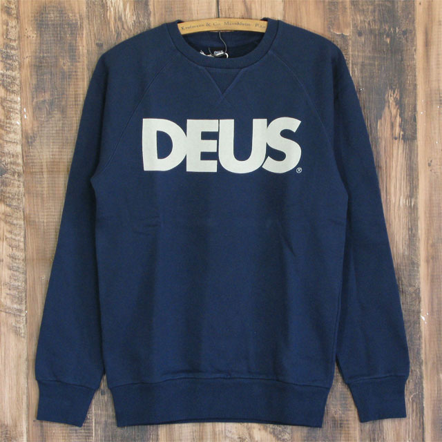 デウスエクスマキナ メンズ スウェット トレーナー Deus ex machina All Caps Crew ネイビー