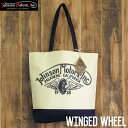 ジョンソンモータース キャンバス トートバッグ Johnson Motors Winged Wheel