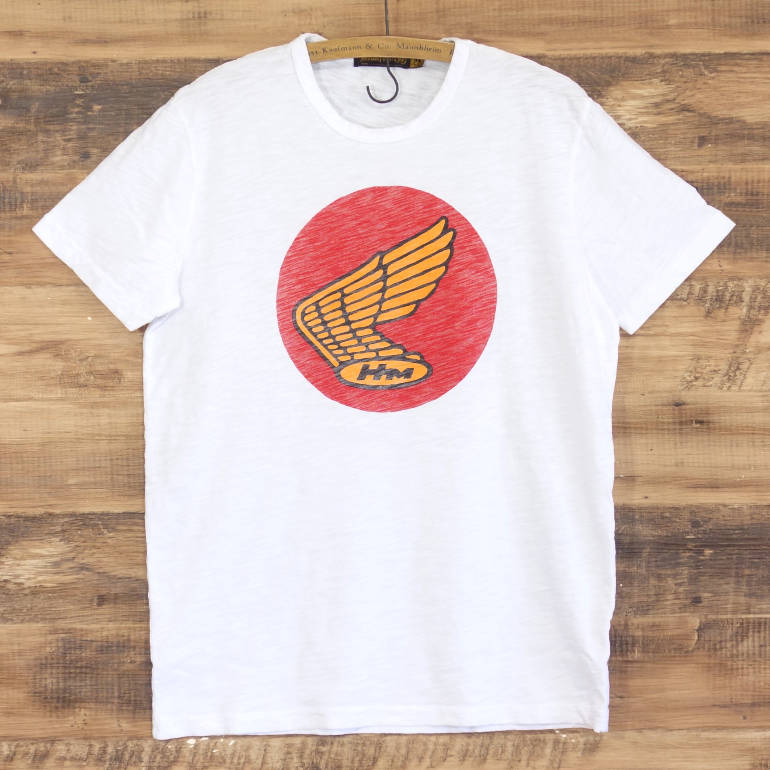 ジョンソンモータース Tシャツ メンズ ホワイト Johnson Motors 1960s WING ホンダ ウィング