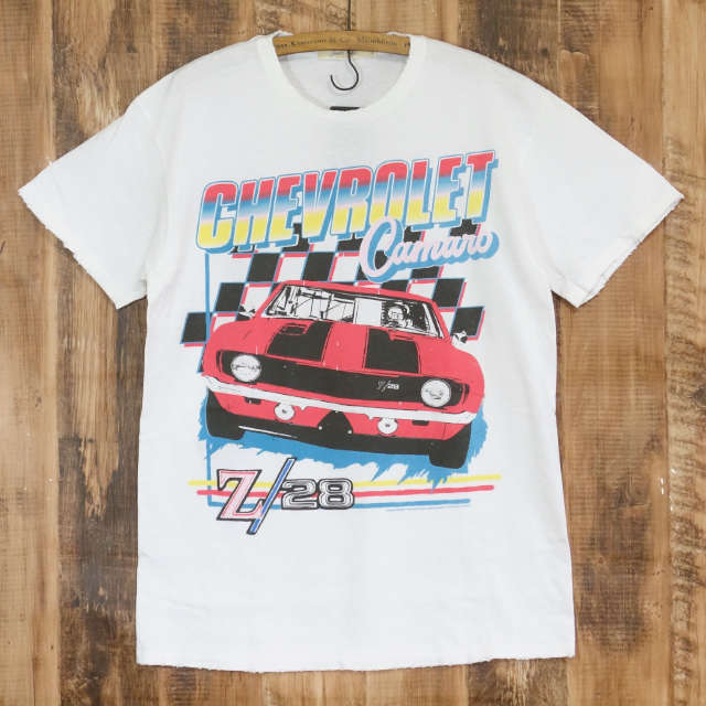 ジャンクフード カマロ Z/28 丸胴 Tシャツ メンズ JUNK FOOD CHEVROLET RACING NEON