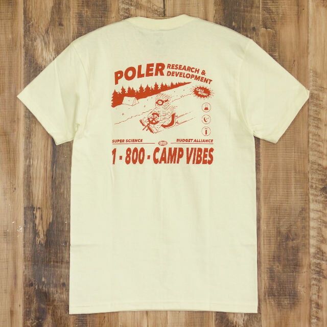 ポーラー POLER Tシャツ メンズ RND SASCLOPS TEE 丸胴 半袖 アイボリー アウトドア キャンプ