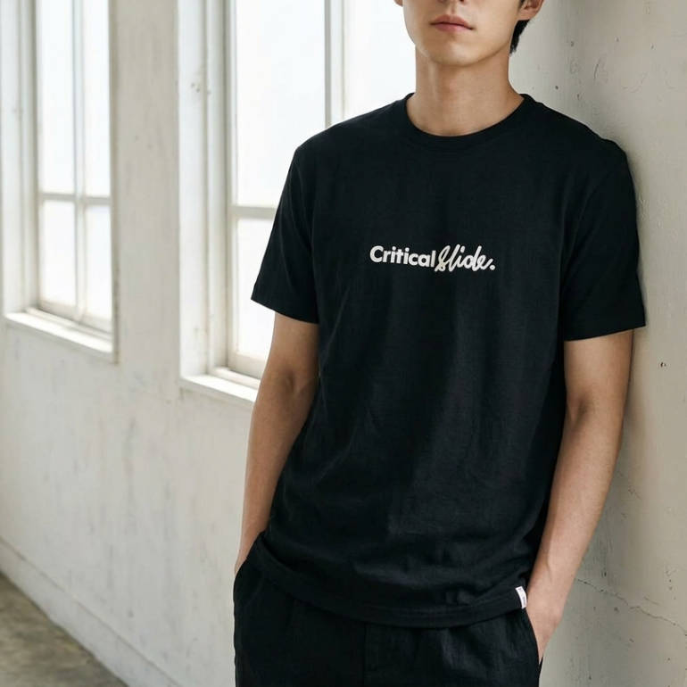 TCSS メンズ 半袖 Tシャツ Institute Tee ブラック リサイクルコットン ウォッシュ加工 カジュアル