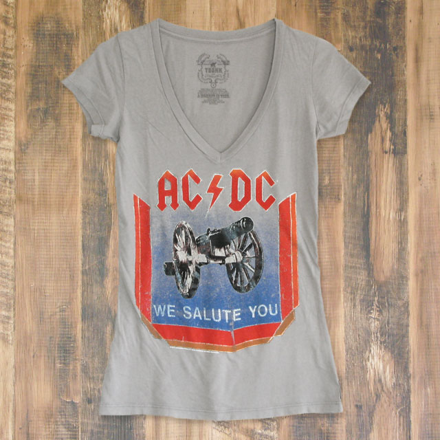 楽天kei-styleTRUNK LTD トランクショー AC/DC レディース 半袖 Vネック Tシャツ