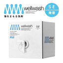 wellwash 海をまもる洗剤 洗濯用 5L ボックス 無香 洗濯洗剤 中性 敏感肌 天然由来 save the ocean