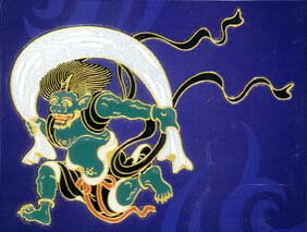 ～Japanese　Style～金蒔絵シール(風神・大-左)