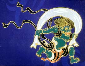 ～Japanese　Style～金蒔絵シール(風神・大-右)