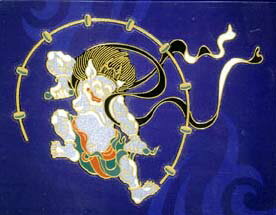 ～Japanese　Style～金蒔絵シール(雷神・大-左)