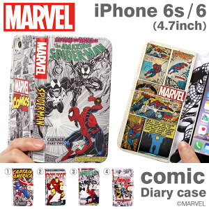 [iPhone6s/6専用]MARVEL/マーベル コミック ダイアリーケース