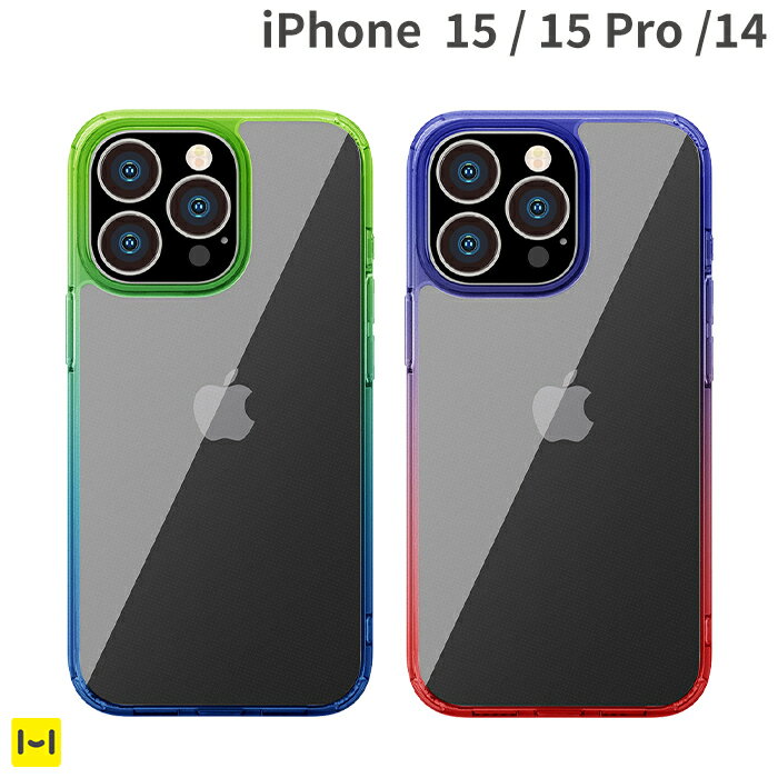 [iPhone 15/15 Pro/14専用]Premium Style グラデーションハイブリッドケース【 グラデーション 透明 アイフォン ipho…