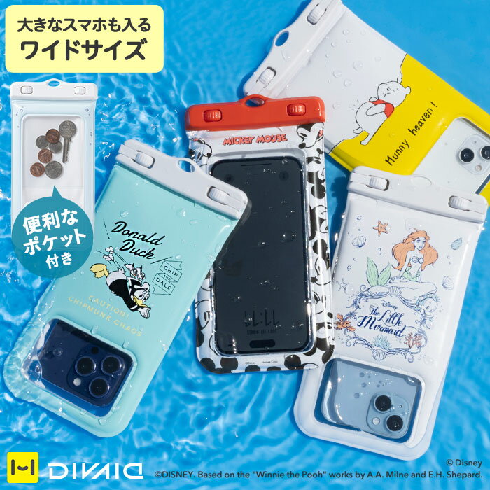 ディズニー キャラクター スマホ 防水ケース DIVAID 