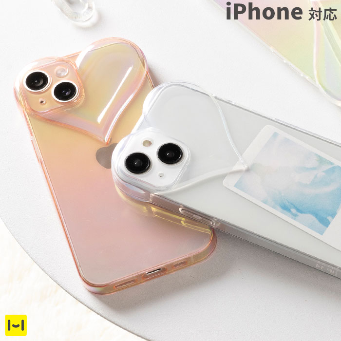 [iPhone 15/14/13/SE(第3/第2世代)/8/7専用]ULTRA FINE 3Dぷっくりハートケース【スマホアクセサリーグッズ Hamee】