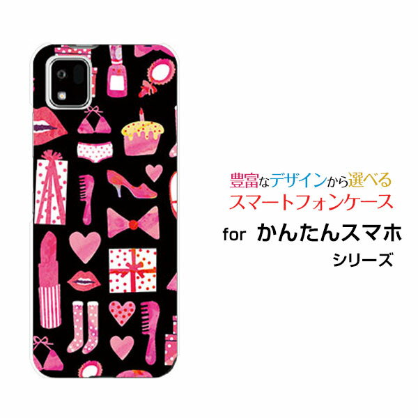 スマホケース かんたんスマホ3 カンタンスマホスリー[A205KC]Y!mobileおしゃれアイテム（黒×ピンク）[ おしゃれ プレゼント 誕生日 記念日 ](2)