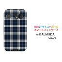 スマホケース BALMUDA Phone バルミューダ フォンSoftBankチェック柄 ネイビー×ホワイト スマホカバー 携帯ケース 人気 定番