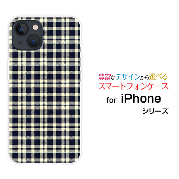 Rakuten - スマホケース iPhone 14 アイフォン フォーティーンdocomo SoftBankチェック柄 ネイビー×クリーム[ スマホカバー 携帯ケース 人気 定番 ]