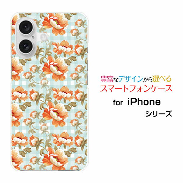 Rakuten - スマホケース iPhone 16 Plus アイフォン シックスティーン プラスdocomo au SoftBank 楽天モバイル花柄ブルーチェック[ スマホカバー 携帯ケース 人気 定番 ]