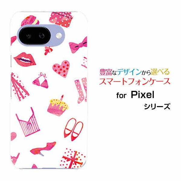 スマホケース Google Pixel 9a グーグル ピクセル ナインエーdocomo au SoftBankおしゃれアイテム（白×ピンク）[ おしゃれ プレゼント 誕生日 記念日 ]
