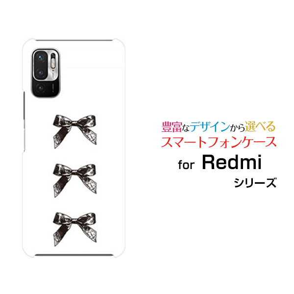 スマホケース Redmi Note 10 JE レッドミー ノート テン ジェーイーau UQ mobileアンティークリボン(黒×白)