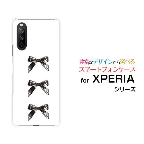 XPERIA 10 III Lite エクスペリア テン マークスリー ライト楽天モバイルアンティークリボン(黒×白)[ おしゃれ プレゼント 誕生日 記念日 ]