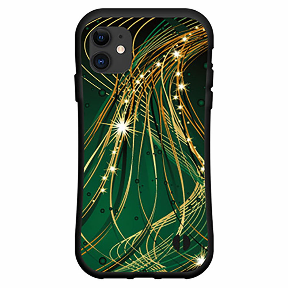 液晶保護ガラスフィルム付 iPhone 12 miniアイフォン トゥエルブ ミニdocomo au SoftBank落としても割れにくい驚きの衝撃吸収力豊富なオリジナルデザイン耐衝撃 ハイブリッドケース光のシャワー