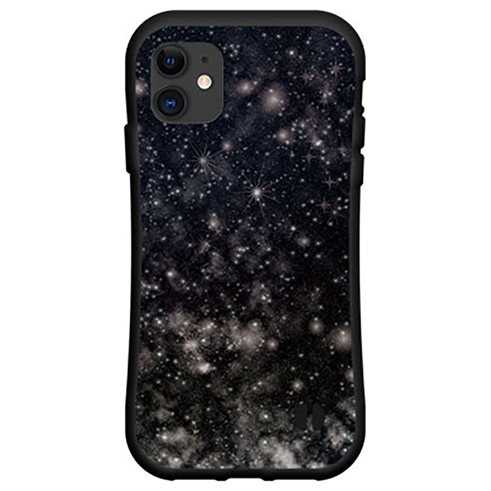 液晶保護フィルム付 iPhone 12 Pro Maxアイフォン トゥエルブ プロ マックスdocomo au SoftBank落としても割れにくい驚きの衝撃吸収力豊富なオリジナルデザイン耐衝撃 ハイブリッドケース宇宙 柄 ブラック