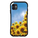 iPhone 12 miniアイフォン トゥエルブ ミニdocomo au SoftBank落としても割れにくい驚きの衝撃吸収力豊富なオリジナルデザイン耐衝撃 ハイブリッドケース向日葵と青空