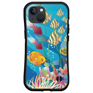 液晶保護ガラスフィルム付 iPhone 13 miniアイフォン サーティーン ミニdocomo au SoftBank落としても割れにくい驚きの衝撃吸収力豊富なオリジナルデザイン耐衝撃 ハイブリッドケース海の魚たち