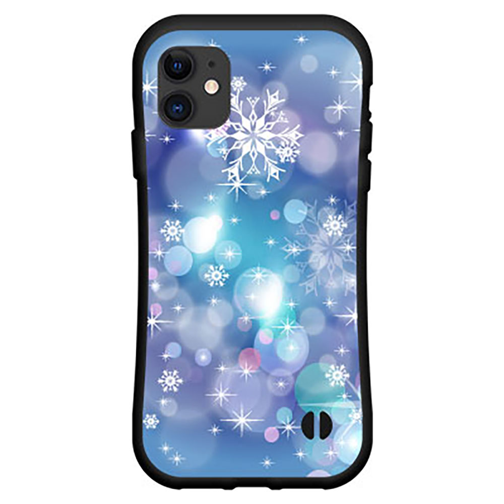 液晶保護フィルム付 iPhone 13 Proアイフォン サーティーン プロdocomo au SoftBank落としても割れにくい驚きの衝撃吸収力豊富なオリジナルデザイン耐衝撃 ハイブリッドケースきらめく雪の結晶