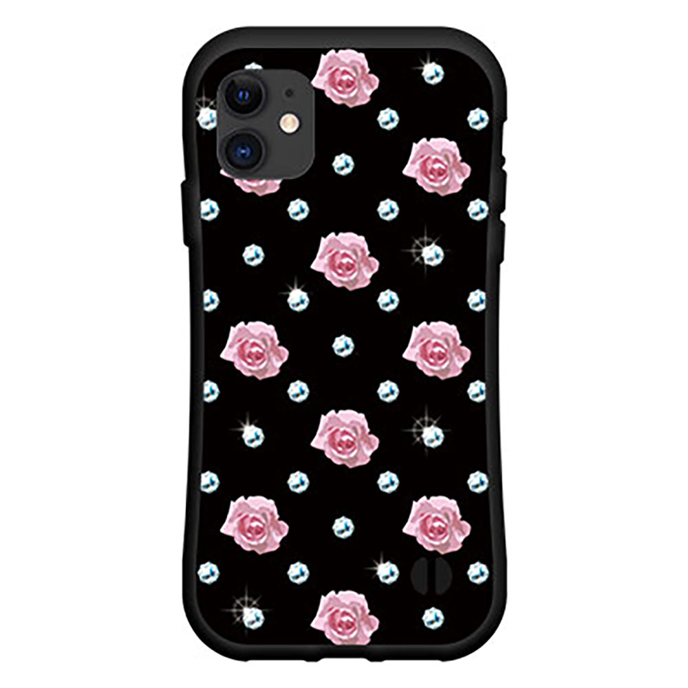 液晶保護フィルム付 iPhone 13 Proアイフォン サーティーン プロdocomo au SoftBank落としても割れにくい驚きの衝撃吸収力豊富なオリジナルデザイン耐衝撃 ハイブリッドケースローズ&ダイヤ