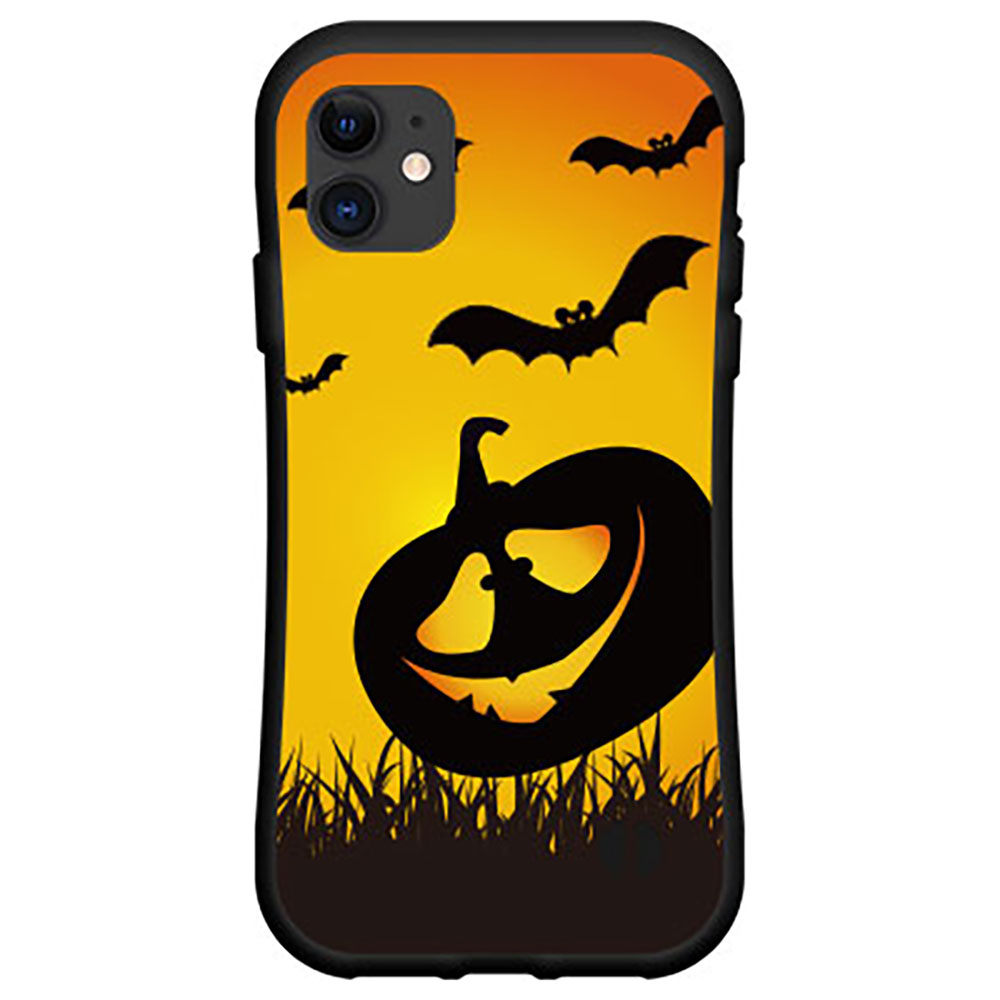 液晶保護フィルム付 iPhone 13 Pro Maxアイフォン サーティーン プロ マックスdocomo au SoftBank落としても割れにくい驚きの衝撃吸収力豊富なオリジナルデザイン耐衝撃 ハイブリッドケースハロウィンかぼちゃこうもり