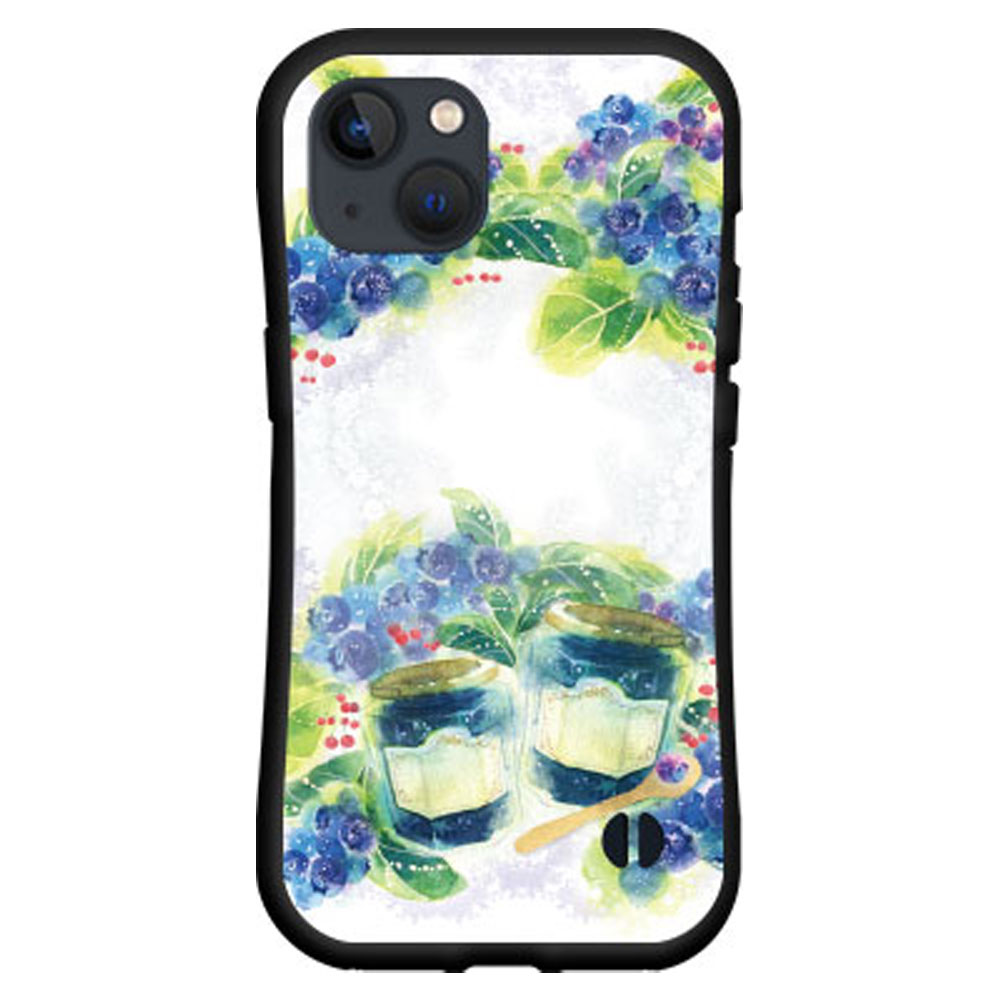 iPhone 15 Plusアイフォン フィフティーン プラスdocomo au SoftBank 楽天モバイル落としても割れにくい驚きの衝撃吸収力豊富なオリジナルデザイン耐衝撃 ハイブリッドケースSweets time ブルーベリー
