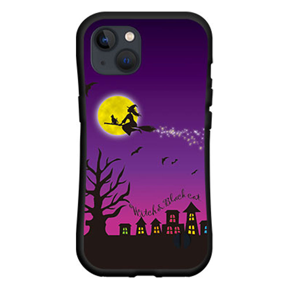 iPhone 14アイフォン フォーティーンdocomo au SoftBank落としても割れにくい驚きの衝撃吸収力豊富なオリジナルデザイン耐衝撃 ハイブリッドケース魔女と黒猫