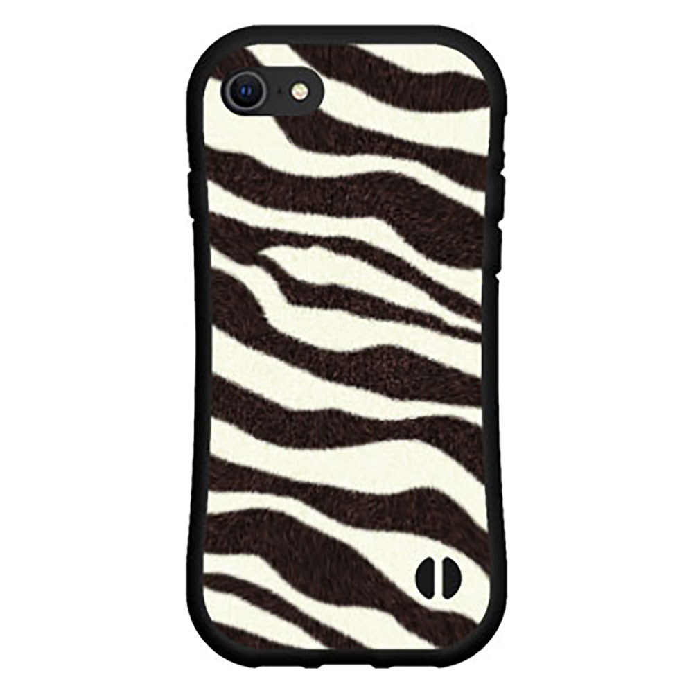 3D保護ガラスフィルム付 iPhone 7アイフォン セブンdocomo au SoftBank落としても割れにくい驚きの衝撃吸収力豊富なオリジナルデザイン耐衝撃 ハイブリッドケースゼブラ柄(2.0)
