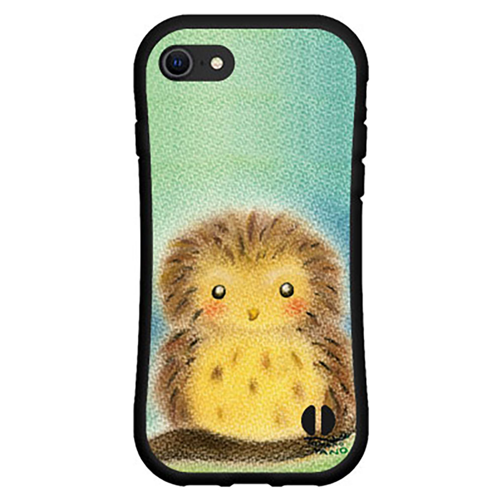 液晶保護ガラスフィルム付 iPhone 7アイフォン セブンdocomo au SoftBank落としても割れにくい驚きの衝撃吸収力豊富なオリジナルデザイン耐衝撃 ハイブリッドケースパステルふくろう