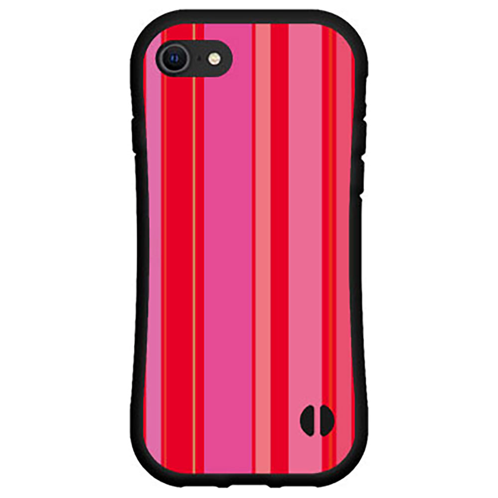 iPhone 8アイフォン エイトdocomo au SoftBank落としても割れにくい驚きの衝撃吸収力豊富なオリジナルデザイン耐衝撃 ハイブリッドケースマルチストライプピンク