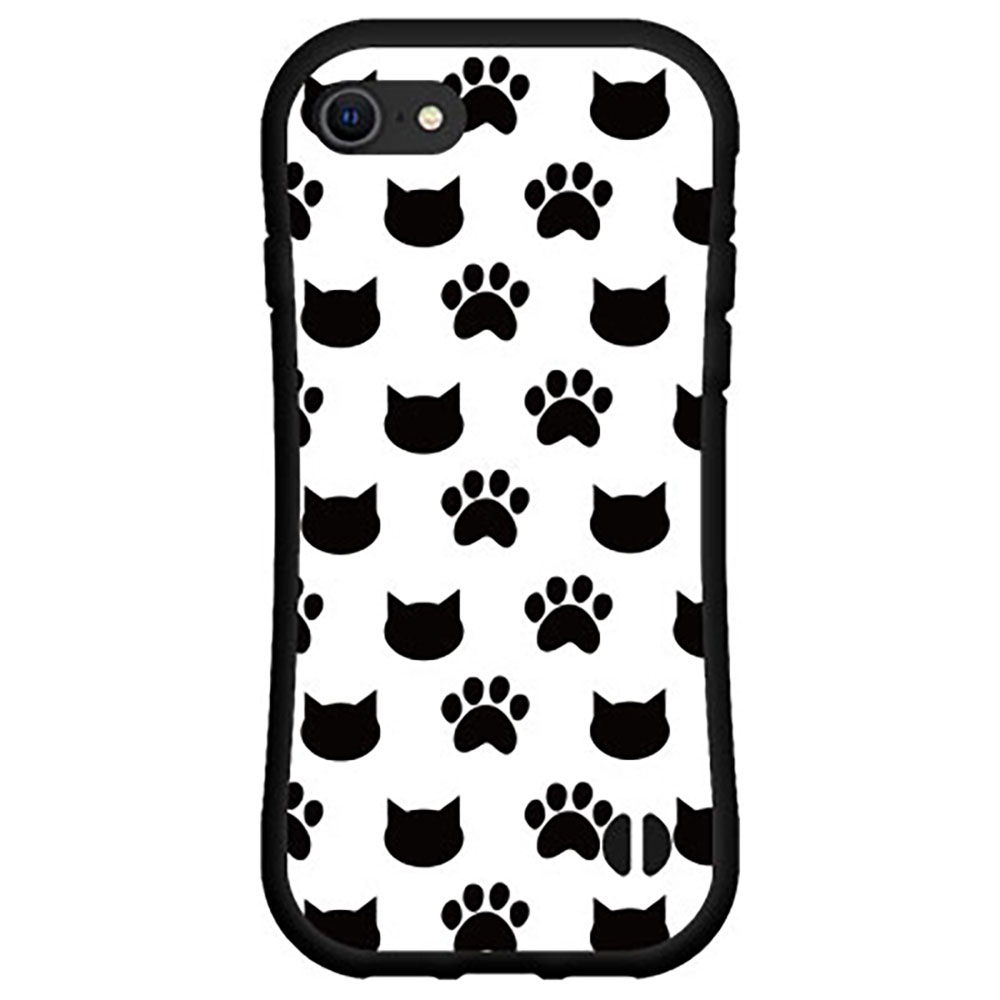 3D保護ガラスフィルム付 iPhone 8アイフォン エイトdocomo au SoftBank落としても割れにくい驚きの衝撃吸収力豊富なオリジナルデザイン耐衝撃 ハイブリッドケース肉球と猫