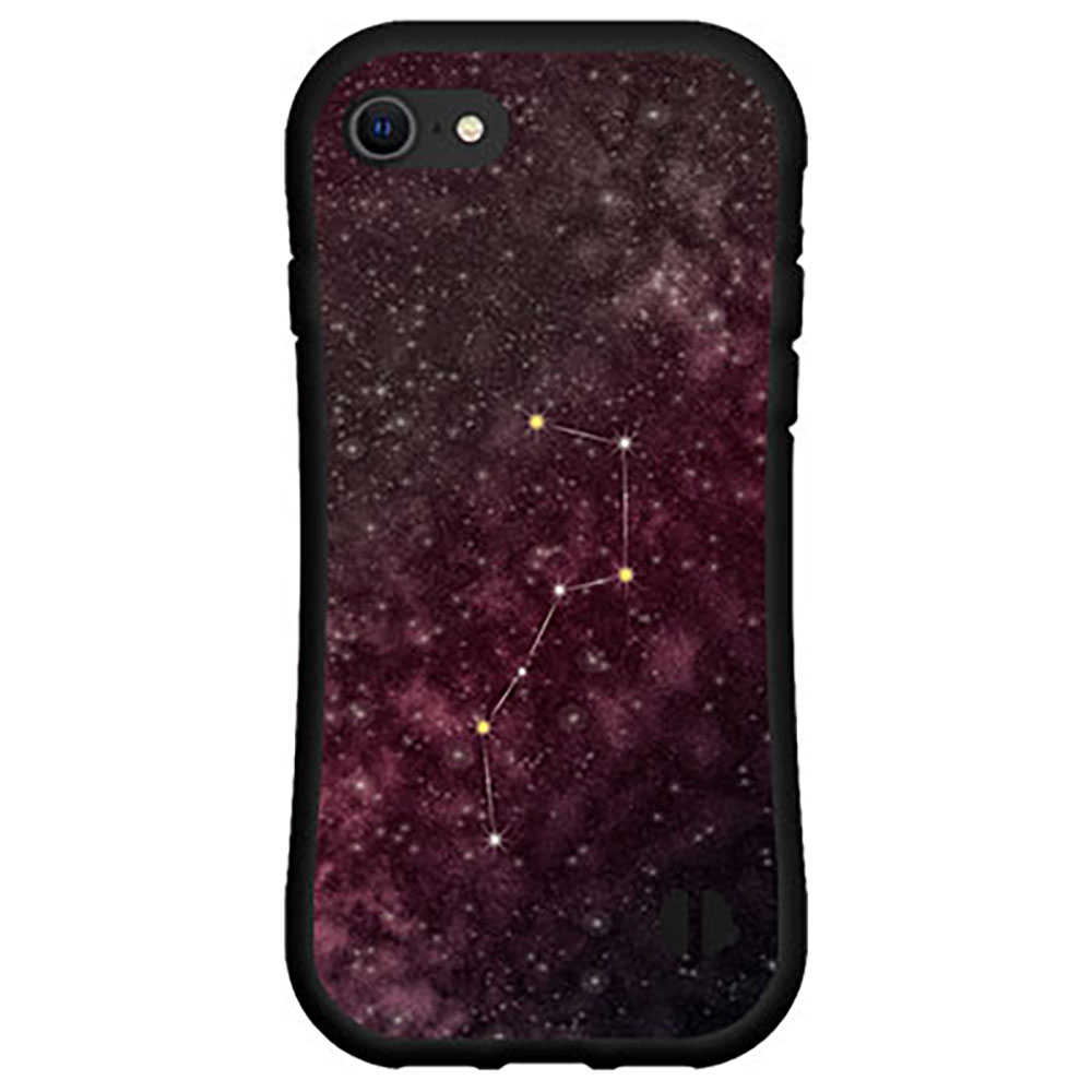 液晶保護ガラスフィルム付 iPhone 8アイフォン エイトdocomo au SoftBank落としても割れにくい驚きの衝撃吸収力豊富なオリジナルデザイン耐衝撃 ハイブリッドケース北斗七星 ピンク