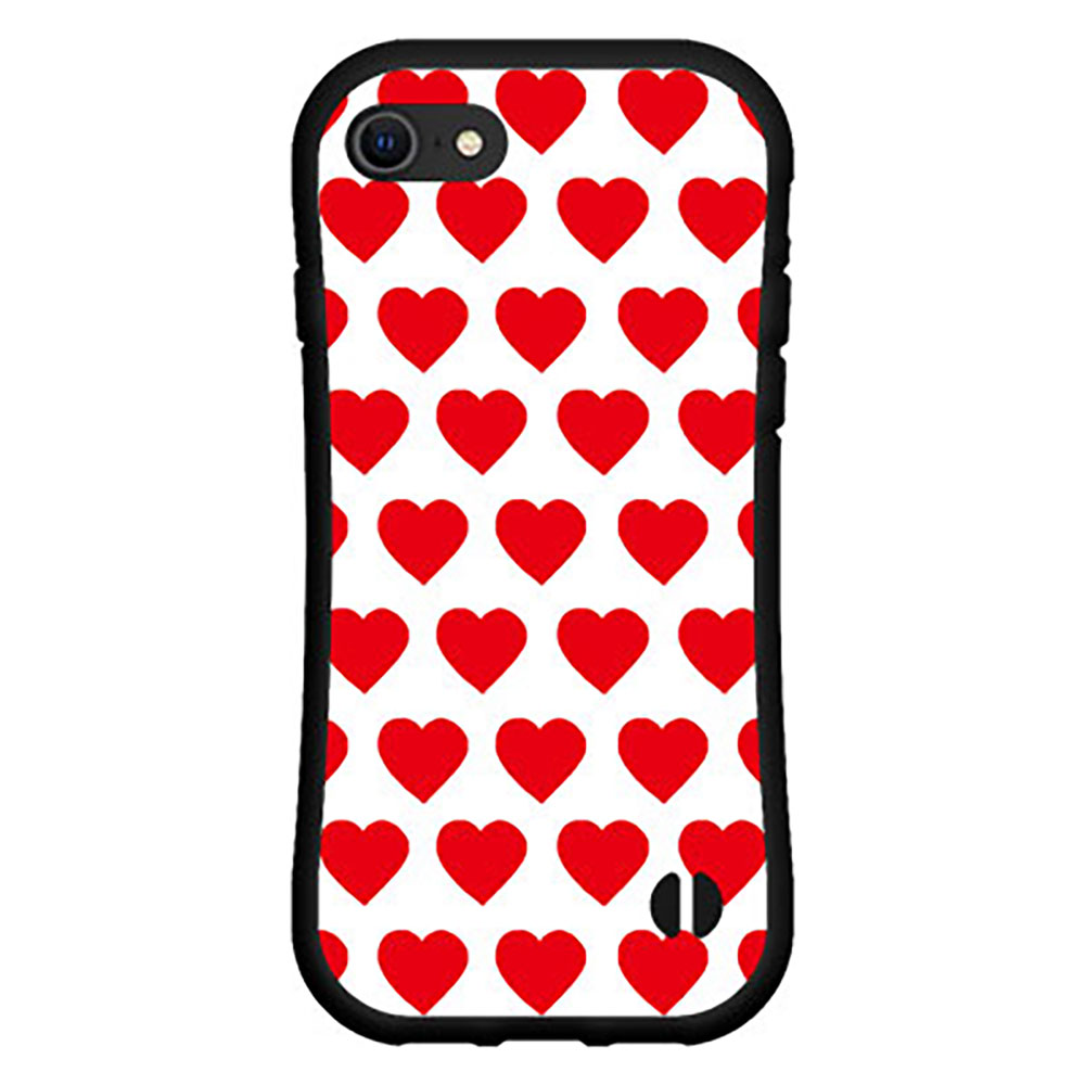 液晶保護フィルム付 iPhone SE (第3世代)アイフォン エスイー 2022docomo au SoftBank 楽天モバイル落としても割れにくい驚きの衝撃吸収力豊富なオリジナルデザイン耐衝撃 ハイブリッドケースドットハート