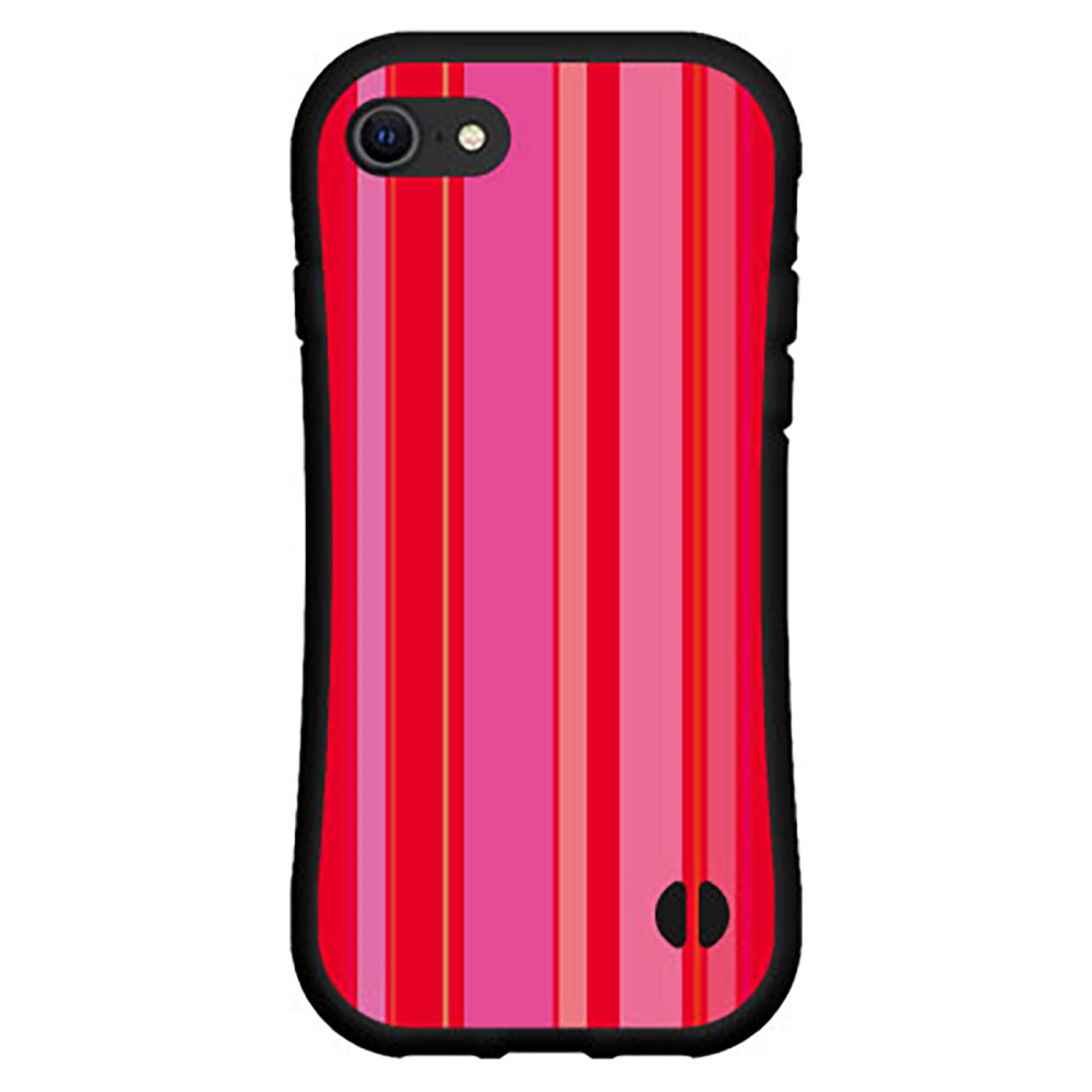 3D保護ガラスフィルム付 iPhone SE (第3世代)アイフォン エスイー 2022docomo au SoftBank 楽天モバイル落としても割れにくい驚きの衝撃吸収力豊富なオリジナルデザイン耐衝撃 ハイブリッドケースPink border(ピンクボーダー) type011