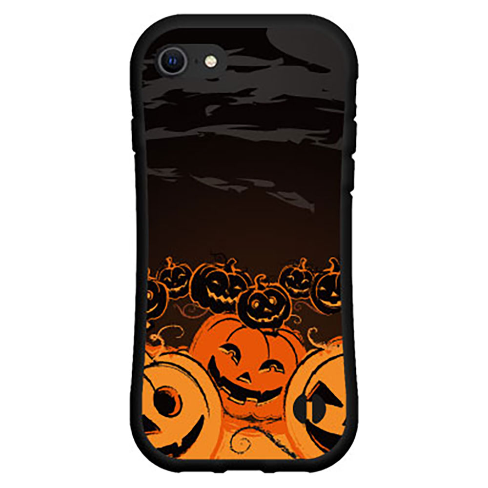 液晶保護ガラスフィルム付 iPhone SE (第3世代)アイフォン エスイー 2022docomo au SoftBank 楽天モバイル落としても割れにくい驚きの衝撃吸収力豊富なオリジナルデザイン耐衝撃 ハイブリッドケースかぼちゃダンス