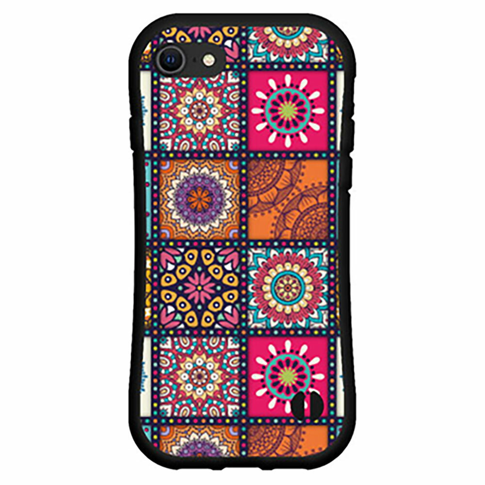 Mobile Phone Cases - iPhone SE (第3世代)アイフォン エスイー 2022docomo au SoftBank 楽天モバイル落としても割れにくい驚きの衝撃吸収力豊富なオリジナルデザイン耐衝撃 ハイブリッドケースパッチワーク(typeB)