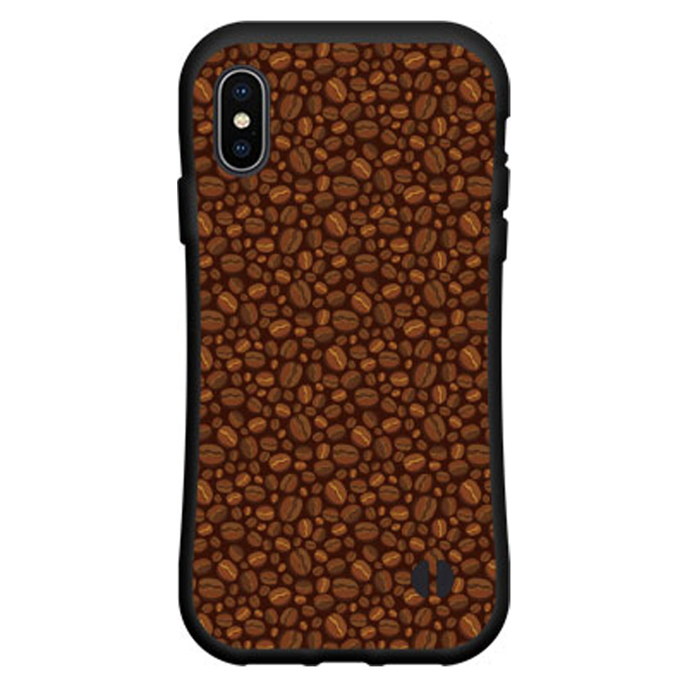 3D保護ガラスフィルム付 iPhone XSアイフォン テンエスdocomo au SoftBank落としても割れにくい驚きの衝撃吸収力豊富なオリジナルデザイン耐衝撃 ハイブリッドケースコーヒー豆