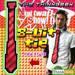 【在庫アリ】 The ThinkGeek 8-bit Tie ? Geek に夢を♪ 8ビット ネクタイ ?（新色★RED！）【 ％OFFセール 】【 誕生日 プレゼントに】【RCP】
