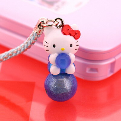 はろうきてぃ風水玉乗りキティ根付（青）